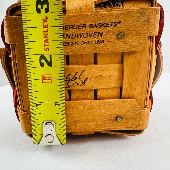 Longaberger 1995 Sweetheart Sweet Sentiments Small Basket Liner and Heart Charm - Picture 12 of 15